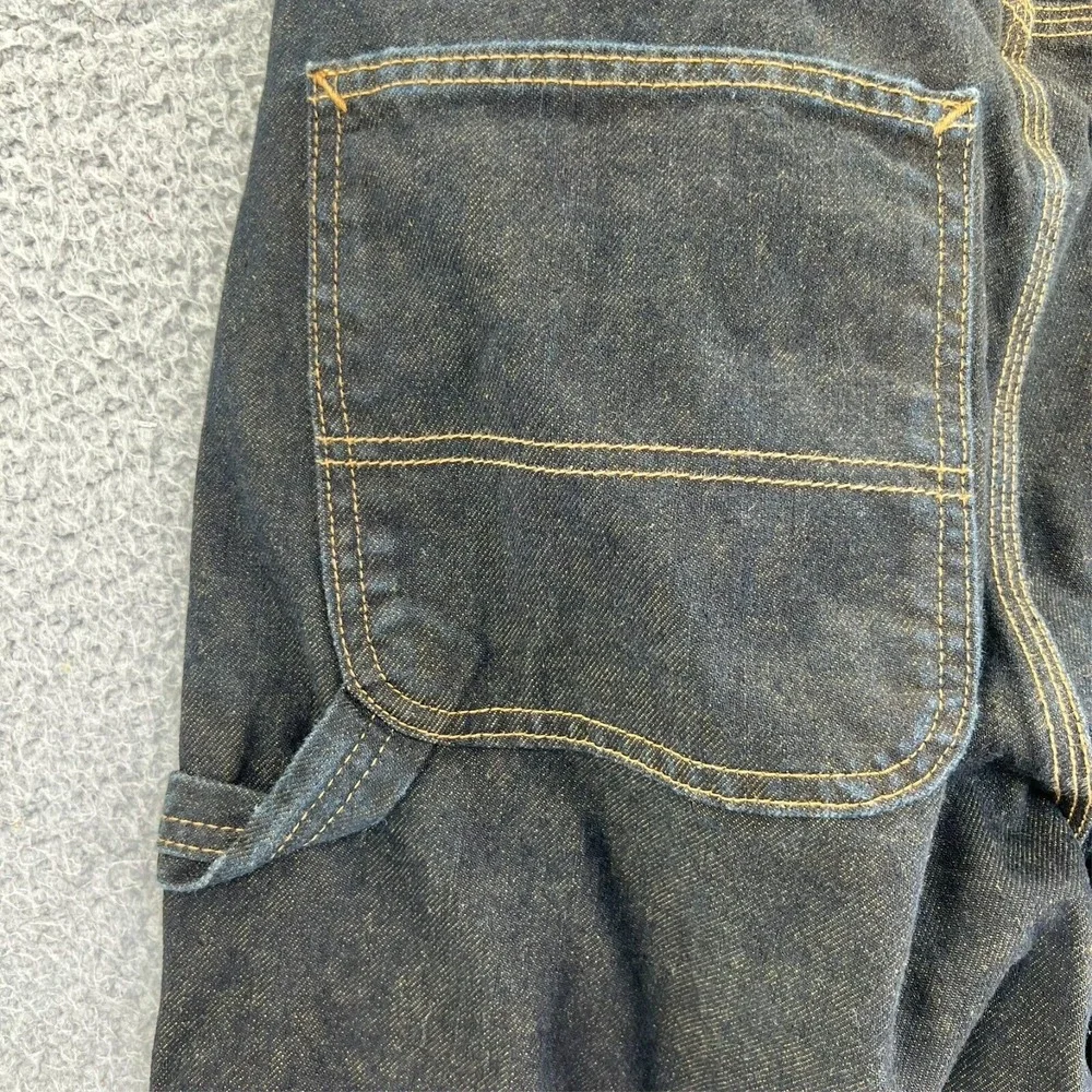 Vintage GAP CARPENTER Jean Men 34x30 Baggy Straight Leg Dark Blue Denim USA READ